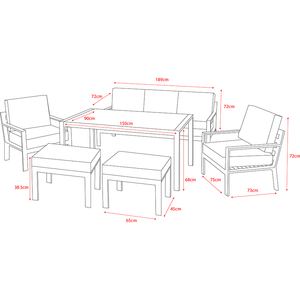 Titchwell Outdoor Lounge Set with Standard Table