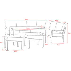 Titchwell Outdoor Corner Set with Standard Table