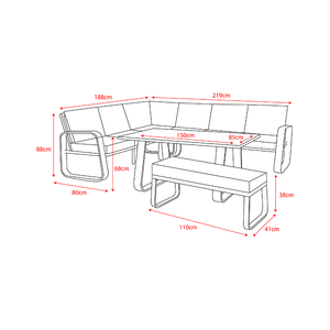 Babingley Outdoor Corner Set with High Dining Table