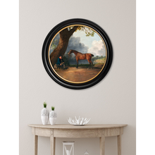 Load image into Gallery viewer, c.1763 George Stubb&#39;s Horse and Groom - Round Frame
