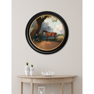 c.1763 George Stubb's Horse and Groom - Round Frame