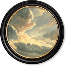 Load image into Gallery viewer, c1700&#39;s Study of Clouds by Simon Denis - Round Frame
