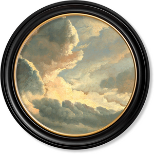 c1700's Study of Clouds by Simon Denis - Round Frame