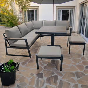 Hemsby Mini Outdoor Corner Set With Height Adjustable Table