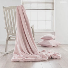 Load and play video in Gallery viewer, Katrina Hampton Luxury Soft Pink Faux Fur Throw
