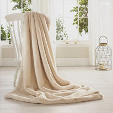 Load and play video in Gallery viewer, Katrina Hampton Luxury Soft Cream Faux Fur Throw
