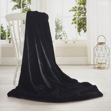 Load and play video in Gallery viewer, Katrina Hampton Luxury Soft Black Faux Fur Throw
