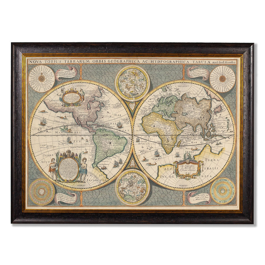 c.1642 Map of the World Framed Print