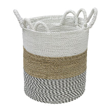 Load image into Gallery viewer, White Top Baskets Set of 3
