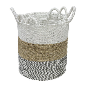 White Top Baskets Set of 3