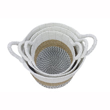 Load image into Gallery viewer, White Top Baskets Set of 3
