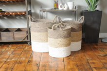 Load image into Gallery viewer, Grey Top Baskets Set of 3
