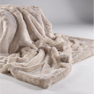 Katrina Hampton Luxury Beige Alaska Faux Fur Throw