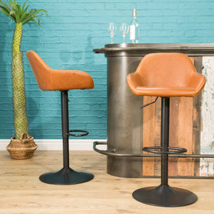 Aston Gas Lift Barstool Tan SET OF 2