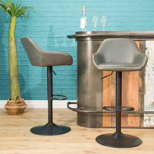 Aston Gas Lift Barstool Grey SET OF 2