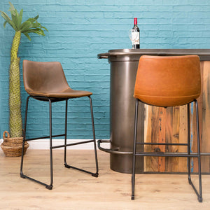 Ricard Vegan Bar Stool Chestnut SET OF 2