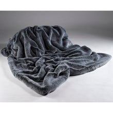 Load image into Gallery viewer, Katrina Hampton Luxury Frosted Gun Metal Faux Fur Throw
