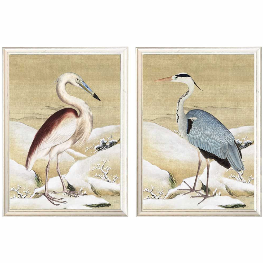 Heron Set of 2 Framed Prints