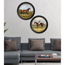 Load image into Gallery viewer, c.1840 Horses - Round Framed Print
