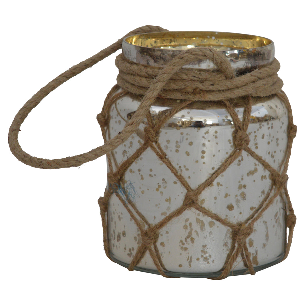 Glass Jar Lantern With Rope