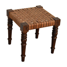 Load image into Gallery viewer, Woven Leather Footstool
