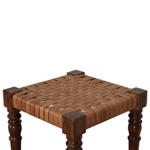 Load image into Gallery viewer, Woven Leather Footstool
