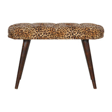 Load image into Gallery viewer, Leopard Print Deep Button Bench
