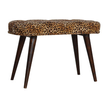 Load image into Gallery viewer, Leopard Print Deep Button Bench
