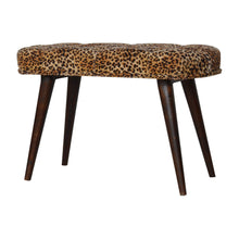 Load image into Gallery viewer, Leopard Print Deep Button Bench
