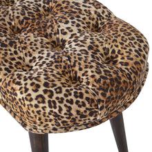 Load image into Gallery viewer, Leopard Print Deep Button Bench
