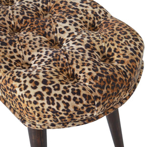 Leopard Print Deep Button Bench