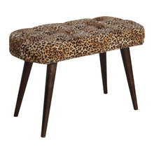 Load image into Gallery viewer, Leopard Print Deep Button Bench
