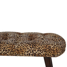 Load image into Gallery viewer, Leopard Print Deep Button Bench
