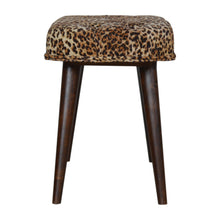 Load image into Gallery viewer, Leopard Print Deep Button Bench
