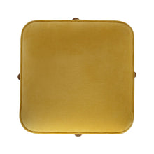 Load image into Gallery viewer, Mustard Velvet Footstool with Solid Wood Legs
