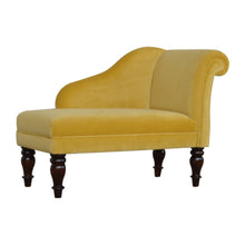 Load image into Gallery viewer, Mustard Velvet Chaise
