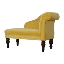 Load image into Gallery viewer, Mustard Velvet Chaise
