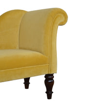 Load image into Gallery viewer, Mustard Velvet Chaise
