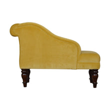 Load image into Gallery viewer, Mustard Velvet Chaise
