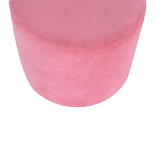 Load image into Gallery viewer, Large Pink Velvet Footstool with Gold Base
