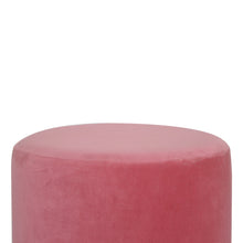 Load image into Gallery viewer, Large Pink Velvet Footstool with Gold Base
