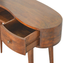 Load image into Gallery viewer, Chestnut Wave Writing Desk with 2 Drawers
