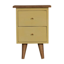 Load image into Gallery viewer, Yellow Hand Painted Bedside Table
