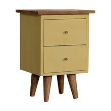 Load image into Gallery viewer, Yellow Hand Painted Bedside Table
