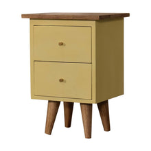 Load image into Gallery viewer, Yellow Hand Painted Bedside Table
