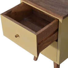 Load image into Gallery viewer, Yellow Hand Painted Bedside Table
