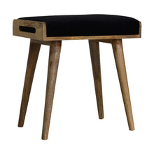 Load image into Gallery viewer, Black Velvet Tray Style Footstool
