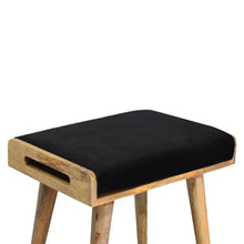 Load image into Gallery viewer, Black Velvet Tray Style Footstool
