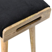 Load image into Gallery viewer, Black Velvet Tray Style Footstool
