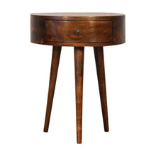 Load image into Gallery viewer, Chestnut Semi Circle Bedside Table
